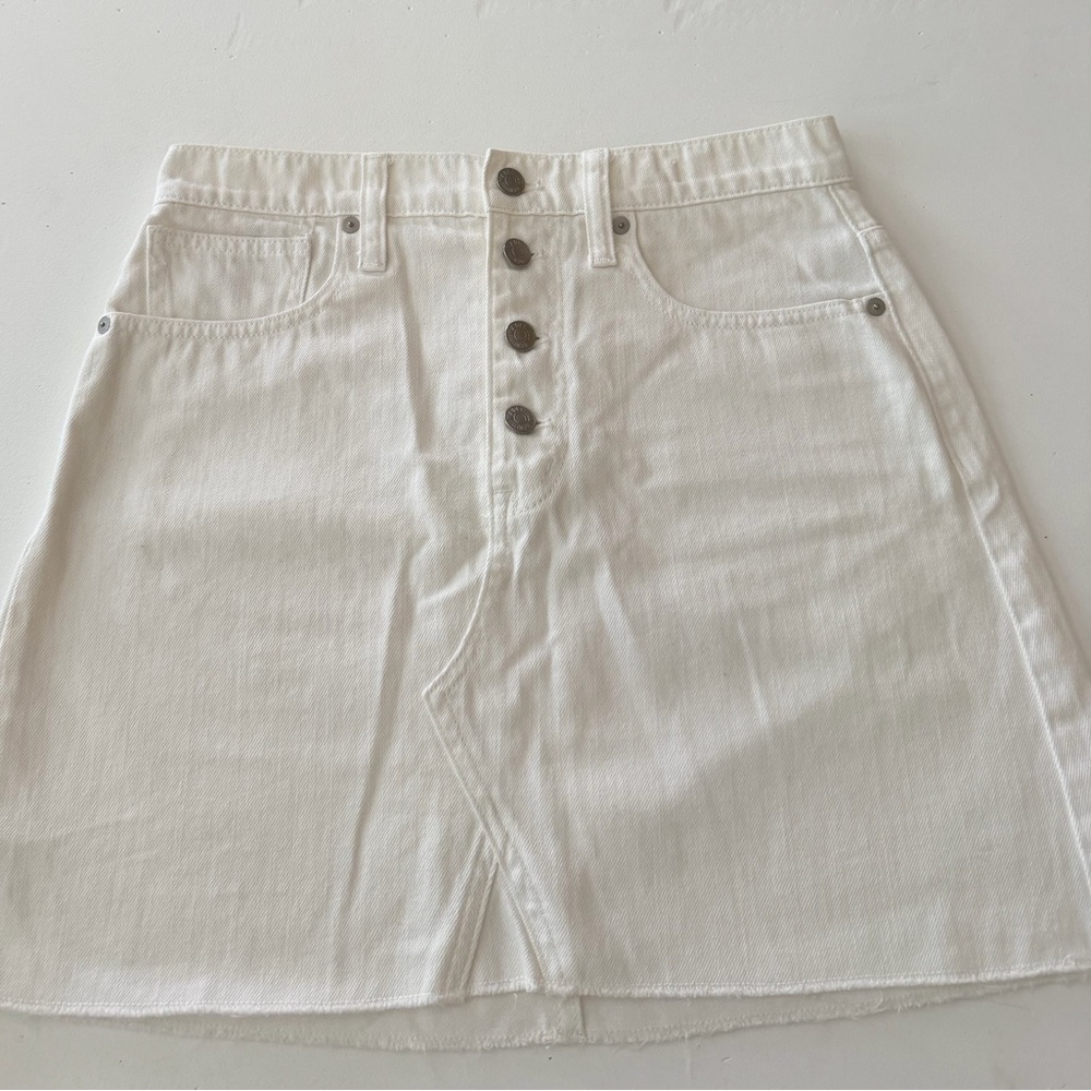 Madewell White Denim Skirt